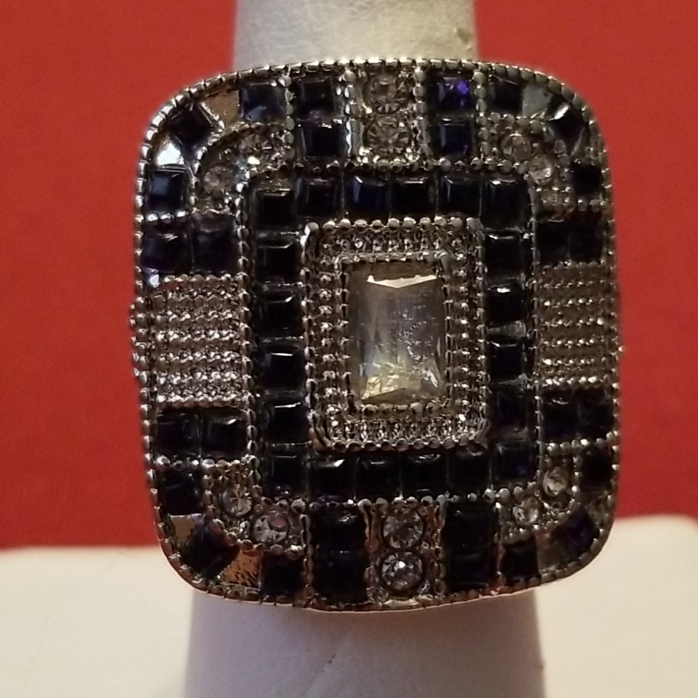 Amazing Silver & Sapphire  Fashion Ring